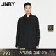 JNBY/江南布衣春秋夾克拼色羊毛短外套寬松厚款休閑通勤5O8611890 012/雜炭黑 XS