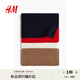 H&M女士圍巾秋季保暖設計感羅紋針織圍巾1249205奶油色/條紋25x175