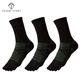 唐城故事五指襪男秋冬美利奴羊毛運動(dòng)吸汗高筒毛巾底跑步減震長(cháng)襪 黑色3雙裝 M 41-45