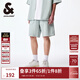 杰克·瓊斯（JACK&JONES）新款男士舒適彈力字母貼布休閑牛仔短褲男裝224343001 E42 中牛仔藍 M （175)