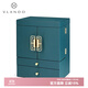 VLANDO高級黛青色化妝盒生日禮物送女友大容量可裝神仙水護膚品收納箱 雙開(kāi)門(mén)-黛青色【大容量-熱賣(mài)推薦】