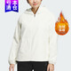 阿迪達斯（adidas）外套女裝2025秋季新款運動(dòng)服加絨保暖連帽上衣夾克JM8813 JZ4151漢玉白 M