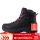 駱駝（CAMEL）戶(hù)外登山鞋牛皮防滑耐磨高幫徒步鞋男防水專(zhuān)業(yè)徒步鞋女靴爬山運動(dòng) FB22243989，黑/梅紅，女 38