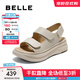 百麗（Belle）簡(jiǎn)約休閑勃肯鞋女商場(chǎng)同款厚底舒適涼鞋D9J2DBL5 米色 39 (245mm)