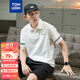 唐獅（TonLion）2025夏男左胸小細節袖筒拼條短袖Polo