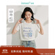 茵曼百搭純棉字母刺繡女裝圓領(lǐng)短袖t恤2025夏季新品襯衣上衣 米白色 M