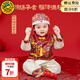 G.duck小黃鴨男寶寶周歲禮服男童套裝國風(fēng)兒童唐裝滿(mǎn)月嬰兒衣服百天抓周 三件套-送流蘇 80 尺碼7-11月建議寶寶75-85cmcm