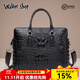 Walker Shop輕奢男包【高端鱷魚(yú)皮】商務(wù)皮包男款公務(wù)包手提包男士公文包 黑色 38*29*8CM