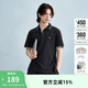 Champion冠軍短袖男25春季新款撞色polo衫情侶裝潮牌休閑校園風(fēng) 黑色 L