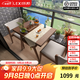 樂(lè )系陽(yáng)臺一桌二椅實(shí)木小桌椅小戶(hù)型休閑喝茶桌椅組合 桌椅三件套-胡桃色-免安裝