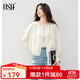 歐莎（OSA）簡(jiǎn)約圓領(lǐng)外套女2025年秋季新款輕薄肌理感寬松顯瘦空調衫 米白色 S