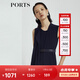 PORTS寶姿 商場(chǎng)同款新品氣質(zhì)百搭不對稱(chēng)系帶連體褲LL8P041NWB011 丈青 L (8)