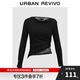 UR2025秋季新款女城市度假潮流不規則蕾絲一字肩T恤UWJ450157