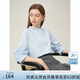 范思藍恩清氧薄荷設計感小眾襯衫女夏立領(lǐng)正式場(chǎng)合襯衣24FS12100 冰川藍 M