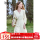 百圖betu女裝2025春季新款連衣裙玫瑰飄帶收腰氣質連衣裙裙子2502T77 淺杏色 L