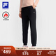 FILA 斐樂(lè )官方女士針織長(cháng)褲2025春季新款簡(jiǎn)約基礎健身加絨運動(dòng)褲 深黑-BK L 170/70A/L
