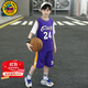 G.DUCKKIDS小黃鴨兒童籃球服男童套裝夏季新款中大童速干衣童裝男孩運動(dòng)服裝 24號科比紫色 150 尺碼11~12歲【140-150cm】