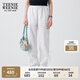 Teenie Weenie小熊女裝休閑褲2025夏季新款簡約時(shí)尚寬松戶外工裝褲 白色 S