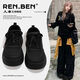 人本（RENBEN）2026春季新款chic原創(chuàng  )黑粉板鞋休閑百搭透氣小眾厚底運動(dòng)鞋小白鞋