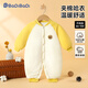 巴帝巴帝秋冬新款嬰幼兒童夾棉連體衣爬服新生兒哈衣 黃色 生日熊   90cm