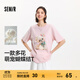森馬（Semir）短袖t恤女中長(cháng)款寬松可愛(ài)小羊印花2025夏新款狗狗印花純棉套頭衫 橡皮粉61216-可愛(ài)狗狗 XL