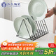 蘇氏陶瓷（SUSHI CERAMICS）青光綠芝麻釉點(diǎn)8英寸餐盤(pán)飯盤(pán)湯盤(pán)子西式螺紋4個(gè)