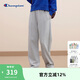 Champion冠軍直筒褲女2024新款刺繡小Clogo休閑衛褲 淺灰色 S 