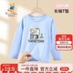 Classic Teddy精典泰迪童裝女童長(cháng)袖T恤兒童圓領(lǐng)上衣中大童時(shí)尚秋裝 晶藍 120