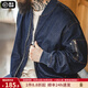 馬登工裝 美式復古MA1飛行員夾克棒球領(lǐng)阿美咔嘰牛仔休閑外套男秋季 牛仔藍 L