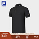 FILA 斐樂(lè )官方男子針織短袖衫2024夏新款戶(hù)外運動(dòng)涼感防曬基礎T恤 深黑-BK 2XL 185/104A/XXL