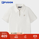 斐樂(lè )（FILA）FUSION斐樂(lè )潮牌女子針織短袖衫2025夏新款時(shí)尚修身翻領(lǐng)上衣 云白色-WT M 165/84A/M
