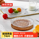 京東京造 果盤(pán) 水果干果零食托盤(pán)高檔玻璃點(diǎn)心瓜子盤(pán)盒14cm兩只裝