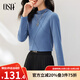 歐莎（OSA）半高領(lǐng)雙面德絨打底衫T恤女秋冬2025年新款保暖內搭上衣大碼 藍色A L