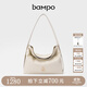 半坡飾族（bampo）中號綿綿包hobo托特包頭層牛皮大容量單肩斜挎包軟包禮物女友 茯苓白（中號升級拉鏈款）