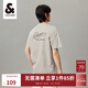 杰克·瓊斯（JACK&JONES）男裝短袖t恤男夏季新款潮流100%純棉休閑半袖T恤男士刺繡純色短袖 C02 倫霧灰 M 175