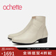 achette雅氏5SF3 簡(jiǎn)約正裝短靴優(yōu)雅相拼女靴 66-奶油白 37