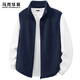 馬克華菲搖粒絨馬甲男秋冬季男士抓絨男款背心加絨保暖上衣外套 藏青 L