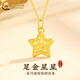 中國黃金（CHINA GOLD）黃金幸運星吊墜女款足金百搭項鏈鎖骨鏈圣誕節生日禮物送女友老婆 幸運星吊墜【配S925銀鏈】約0.3g