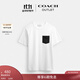蔻馳（COACH）奧萊男士基本款口袋T恤短袖休閑 白色/木炭灰色 經(jīng)典標志 L