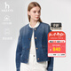 哈吉斯（HAZZYS）女裝 春季丹寧風(fēng)外套【PHIZ系列】時(shí)尚牛仔夾克女 藍色BL M (160/84A 38)