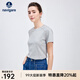 Navigare意大利小帆船純棉百搭T恤衫女25夏季新品休閑圓領(lǐng)體恤衫短袖上衣 淺花灰 XL