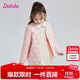 笛莎（DEESHA）童裝女童2025秋冬季甜美可愛(ài)連帽輕薄短款羽絨服 蜜桃粉01 165