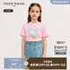 Teenie Weenie Kids小熊童裝25年新款女童休閑印花短袖棉T恤打底衫 粉色 150 cm