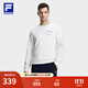 FILA斐樂(lè )官方衛衣男子針織長(cháng)袖套頭衫秋冬季簡(jiǎn)約休閑圓領(lǐng)健身運動(dòng)上衣 鉛粉白-IV M 170/92A