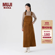 無(wú)印良品（MUJI）女式 木棉混 燈芯絨 背帶裙寬松直筒中長(cháng)款連衣裙 美拉德BE12CC3A 深棕色 XL