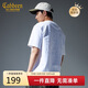 卡賓創(chuàng  )意logo火焰T恤25夏季卷邊貼布繡  漂白色02  L /175/50 