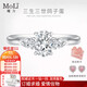 MoLi18k金鉑金河南人工培育鉆石橢圓鴿子蛋三生石求婚鉆戒指一克拉女 PT950鉑金培育鉆DVVS上海IGI證書(shū) 1克拉