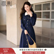 香影法式海軍風(fēng)收腰連衣裙女2025秋季新款長(cháng)袖翻領(lǐng)藏青色氣質(zhì)裙子 藏青 XL 170/92A/125-140斤