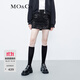 MO&Co.半身裙重工珠片疊繡派對(duì)風(fēng)高腰包臀迷你短裙內(nèi)襯短褲摩安珂 黑色-第2批 S 160
