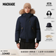 MACKAGE男士 DIXON短款拆卸連帽經(jīng)典流行保暖休閑羽絨服 海軍藍-貉子毛領(lǐng) 36